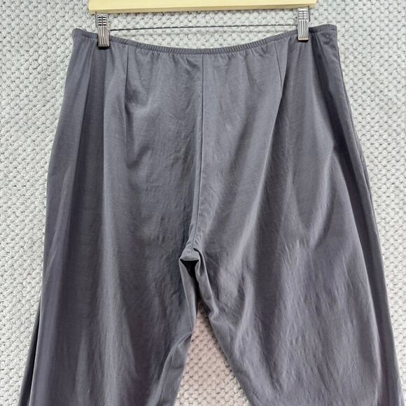 Eileen Fisher Pants Womens L Gray Stretch Pull On Lightweight Straight Mid Rise - Picture 7 of 16